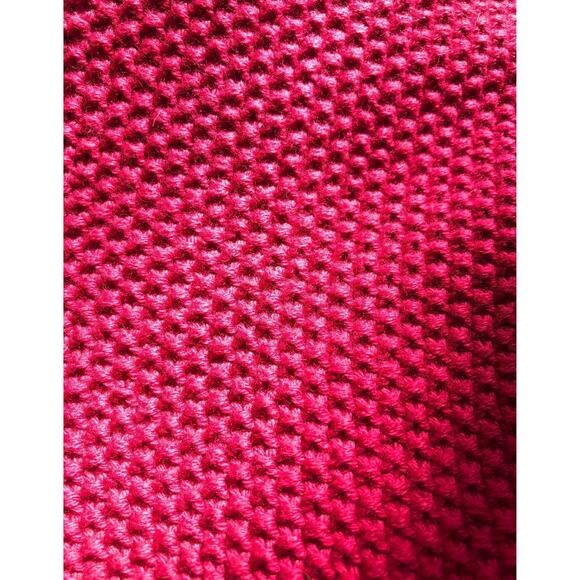 L.L. Bean high neck Cardigan Cable Knit Toggle Buttons Fucshia size small - Picture 9 of 12